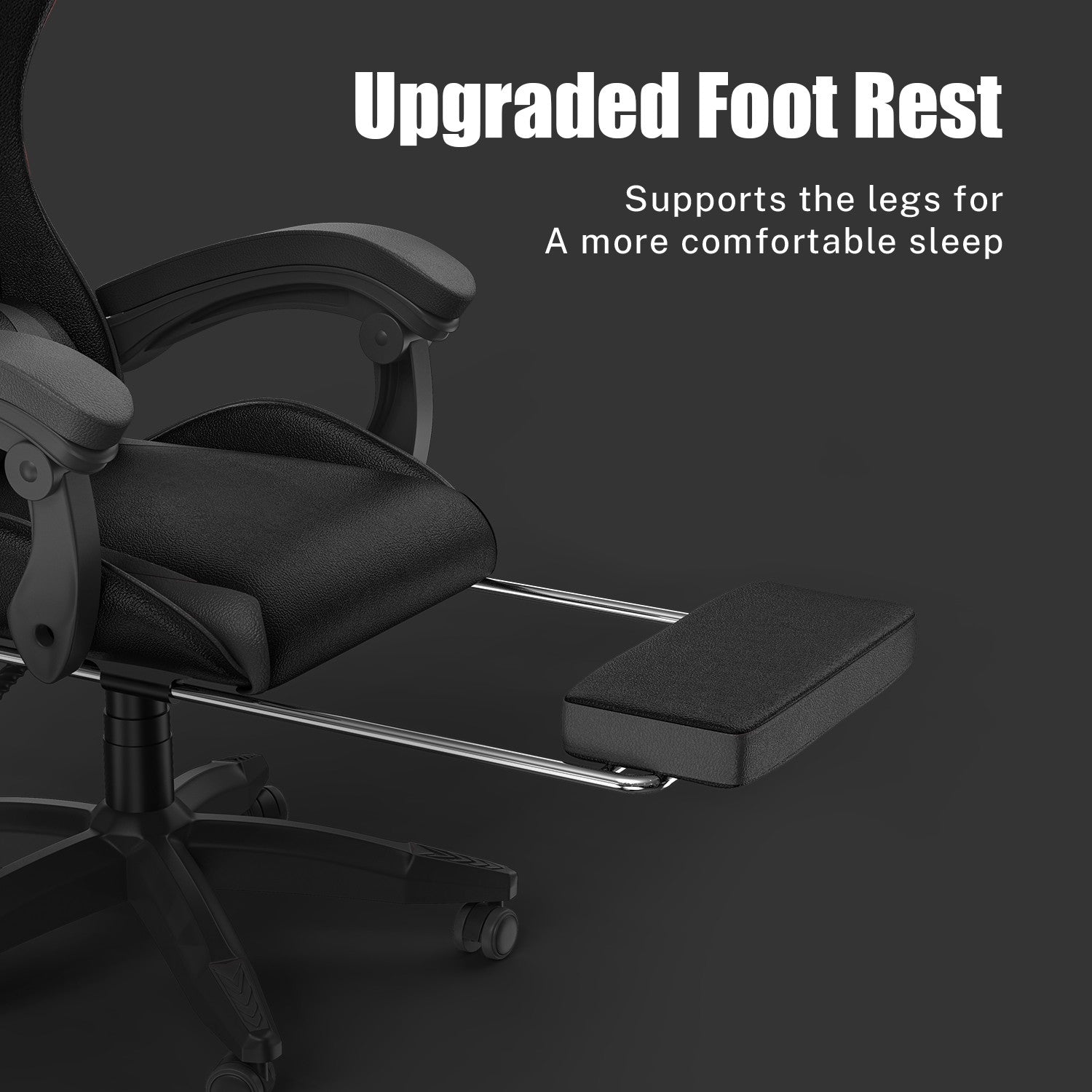 Ergonomic Gaming Chair 155° Reclining Swivel Chair with Headrest, Lumbar Support PU Leather Office Chair