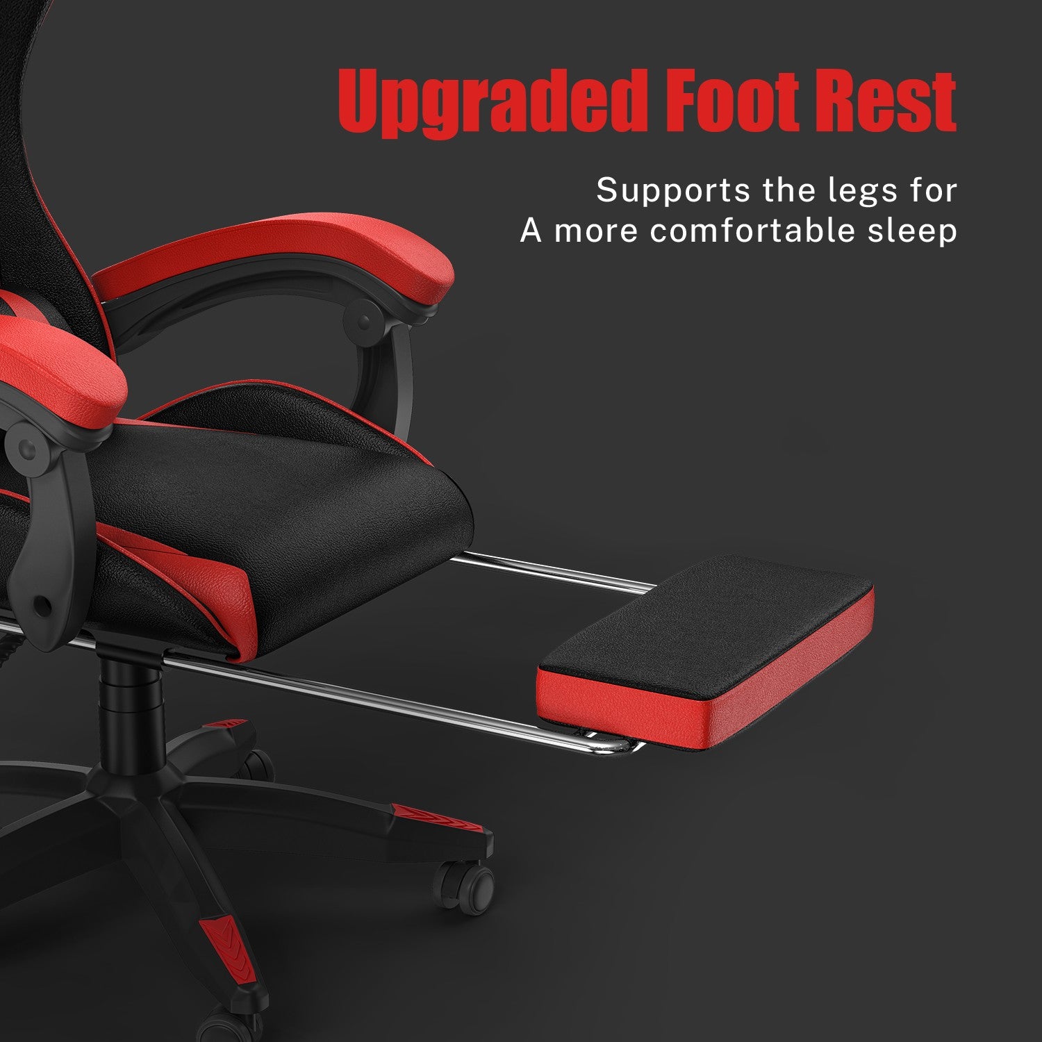 Ergonomic Gaming Chair 155° Reclining Swivel Chair with Headrest, Lumbar Support PU Leather Office Chair