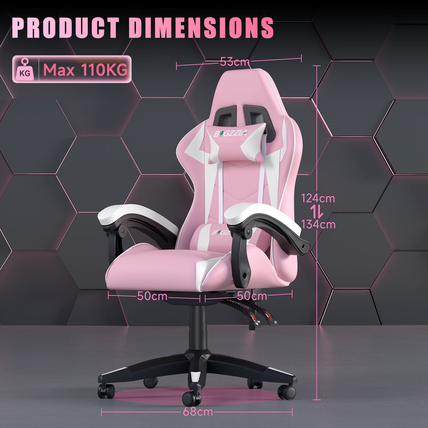 Gaming Chair Ergonomic Design with Headrest and Lumbar Pillow Rotatable Home PU Leather Office Chair