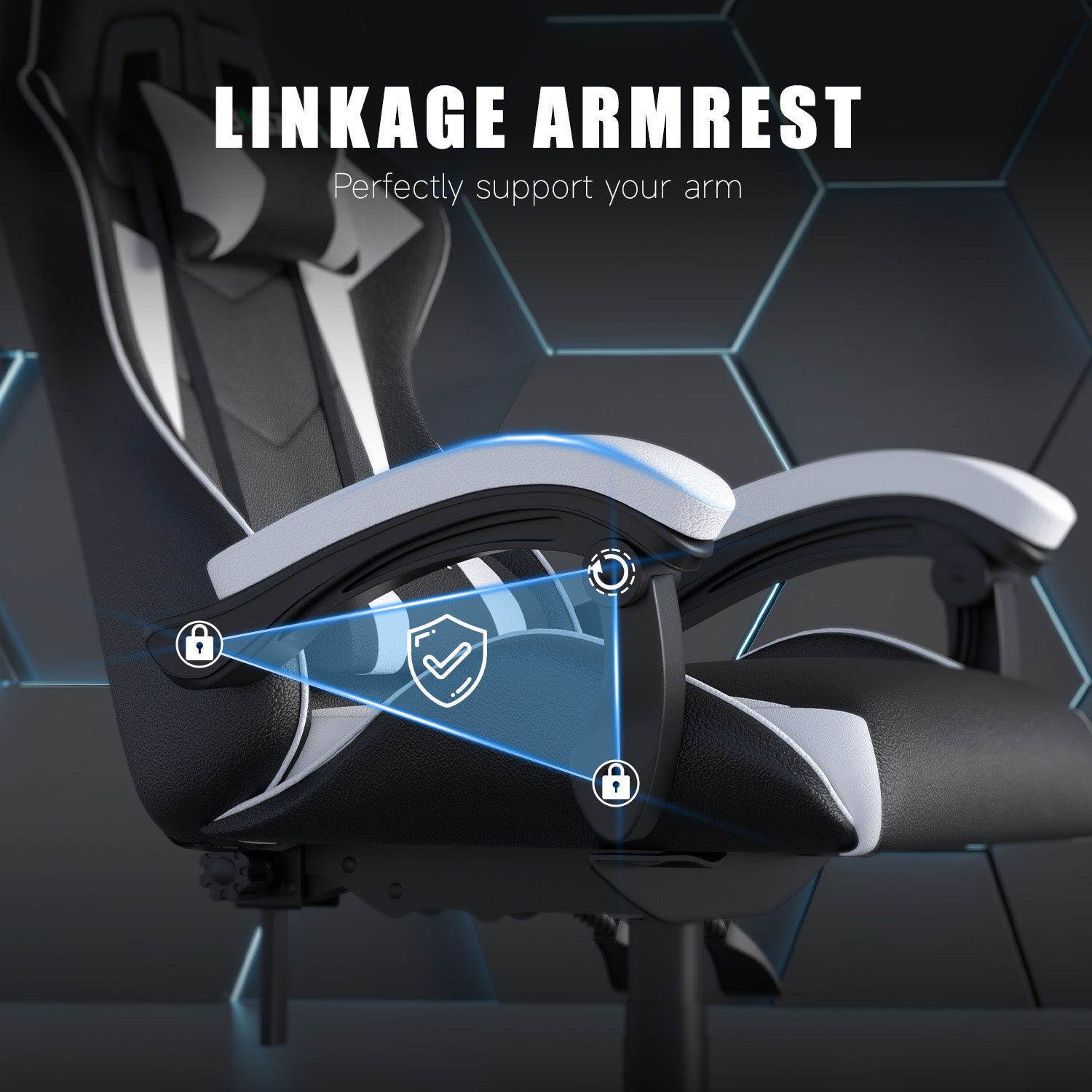 Gaming Chair Ergonomic Design with Headrest and Lumbar Pillow Rotatable Home PU Leather Office Chair