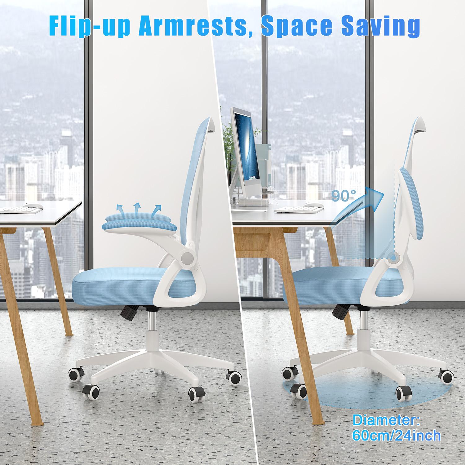 Office Chair Ergonomic Desk Chair with 90° Flip-up Armrest, Height Adjustable Office Desk Chair