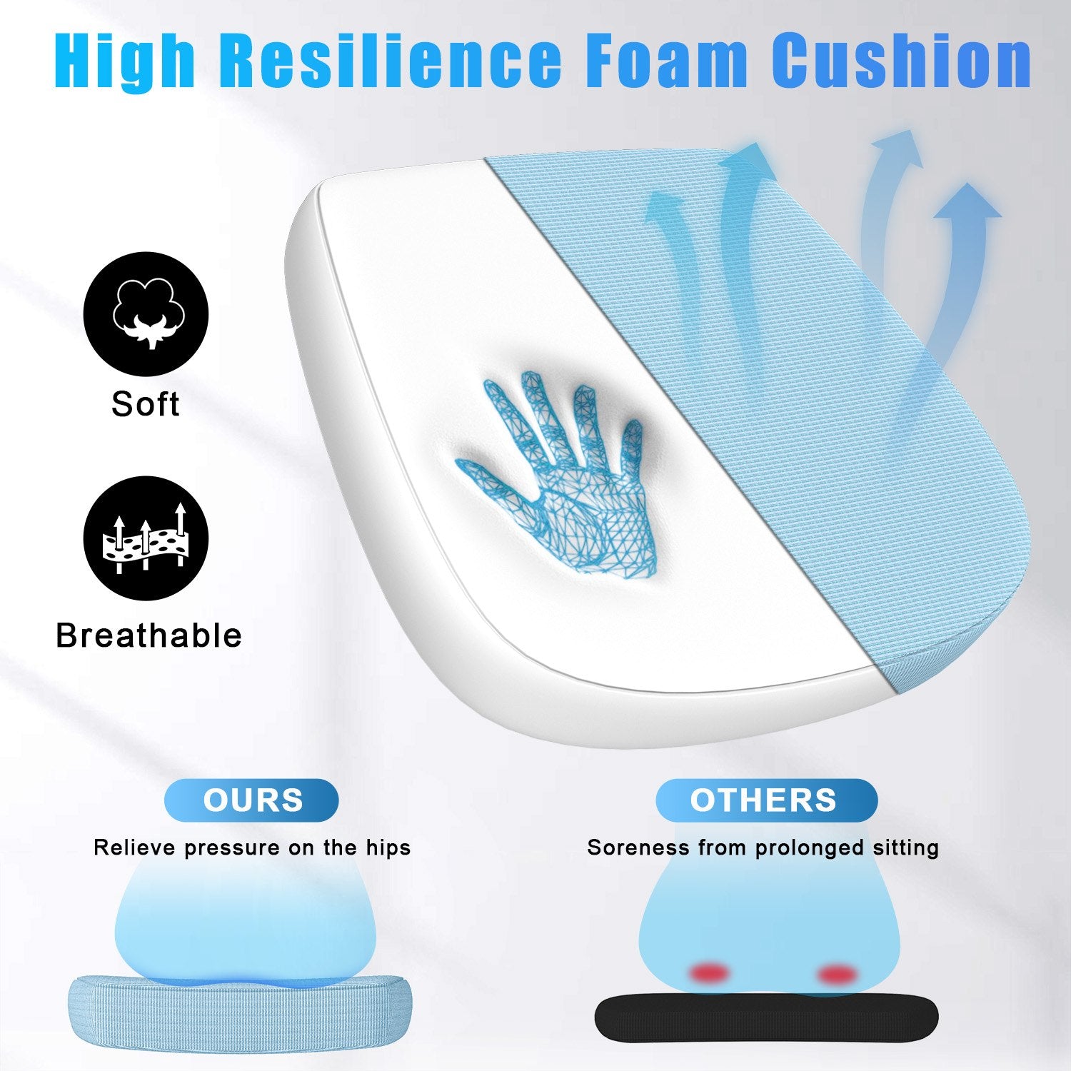 Office Chair Ergonomic Desk Chair with 90° Flip-up Armrest, Height Adjustable Office Desk Chair