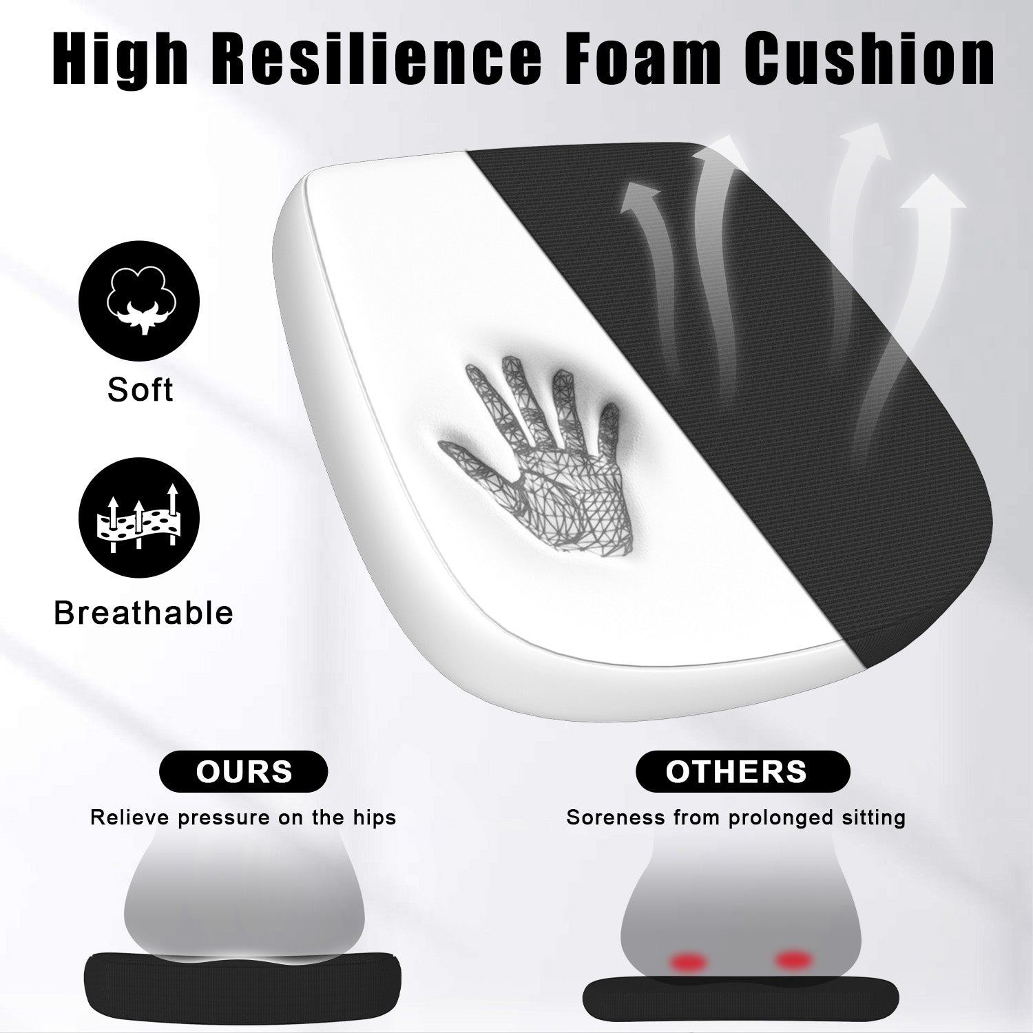 Office Chair Ergonomic Desk Chair with 90° Flip-up Armrest, Height Adjustable Office Desk Chair