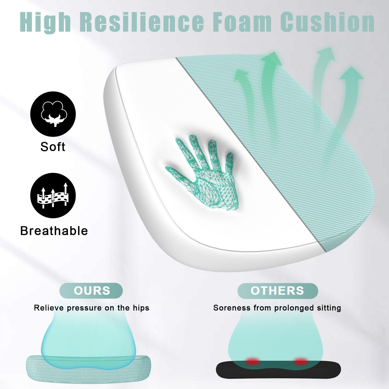 Office Chair Ergonomic Desk Chair with 90° Flip-up Armrest, Height Adjustable Office Desk Chair