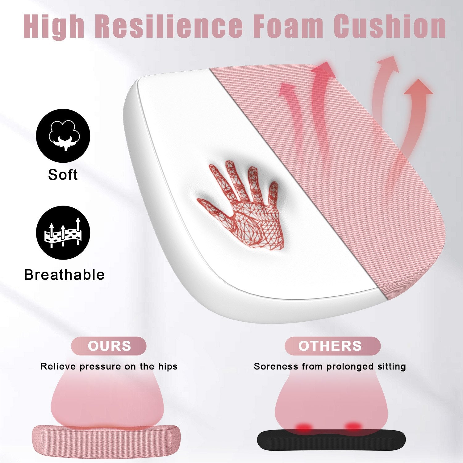 Office Chair Ergonomic Desk Chair with 90° Flip-up Armrest, Height Adjustable Office Desk Chair