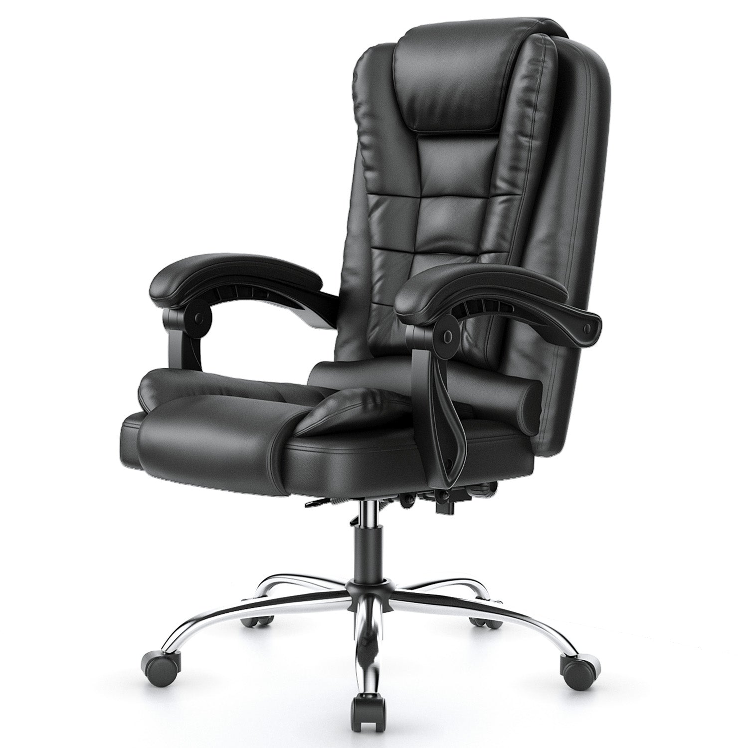 Ergonomic Executive Office Chair PU Leather High Back Computer Desk Chair with Reclining Tilt Function for Home Office Working