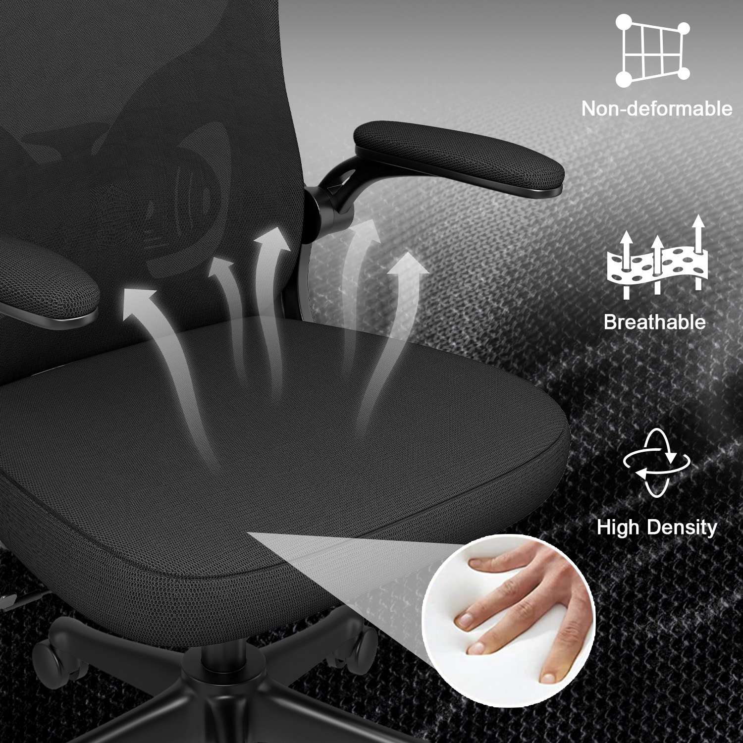 Office Chair Ergonomic Desk Chair, Executive Swivel Computer Chair with Padded Seat Cushion for Home/Office, Max Load 150kg