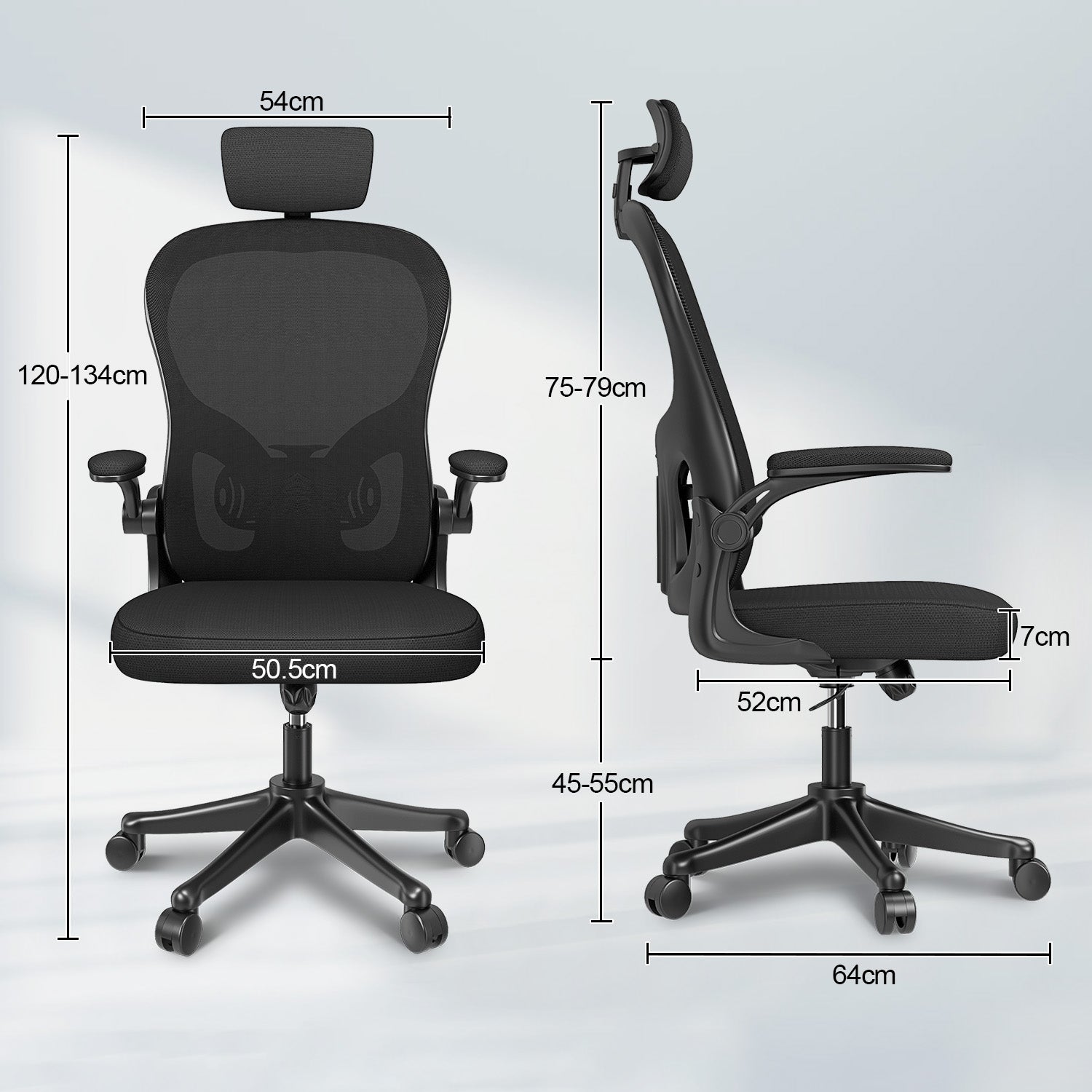 Office Chair Ergonomic Desk Chair, Executive Swivel Computer Chair with Padded Seat Cushion for Home/Office, Max Load 150kg