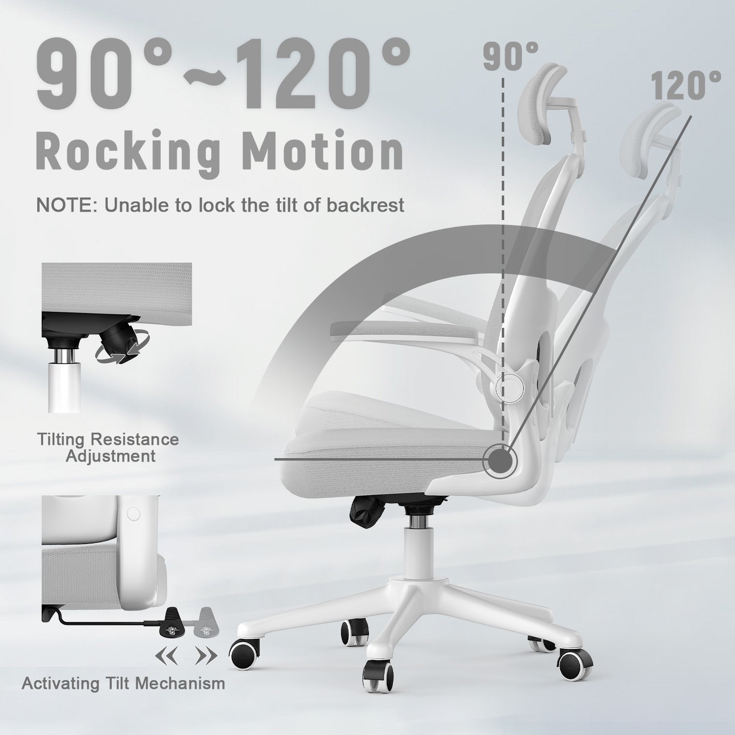 Office Chair Ergonomic Desk Chair, Executive Swivel Computer Chair with Padded Seat Cushion for Home/Office, Max Load 150kg