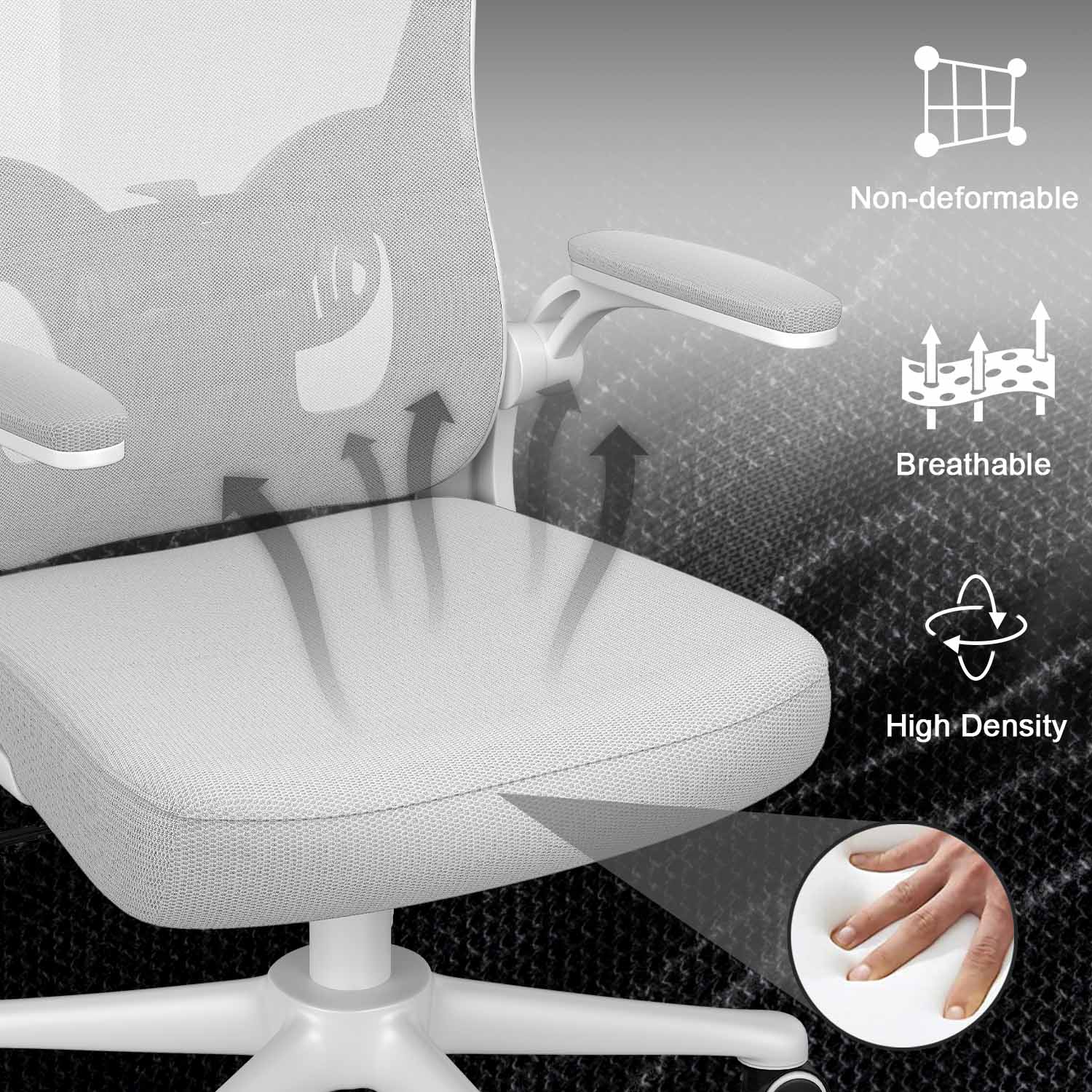 Office Chair Ergonomic Desk Chair, Executive Swivel Computer Chair with Padded Seat Cushion for Home/Office, Max Load 150kg