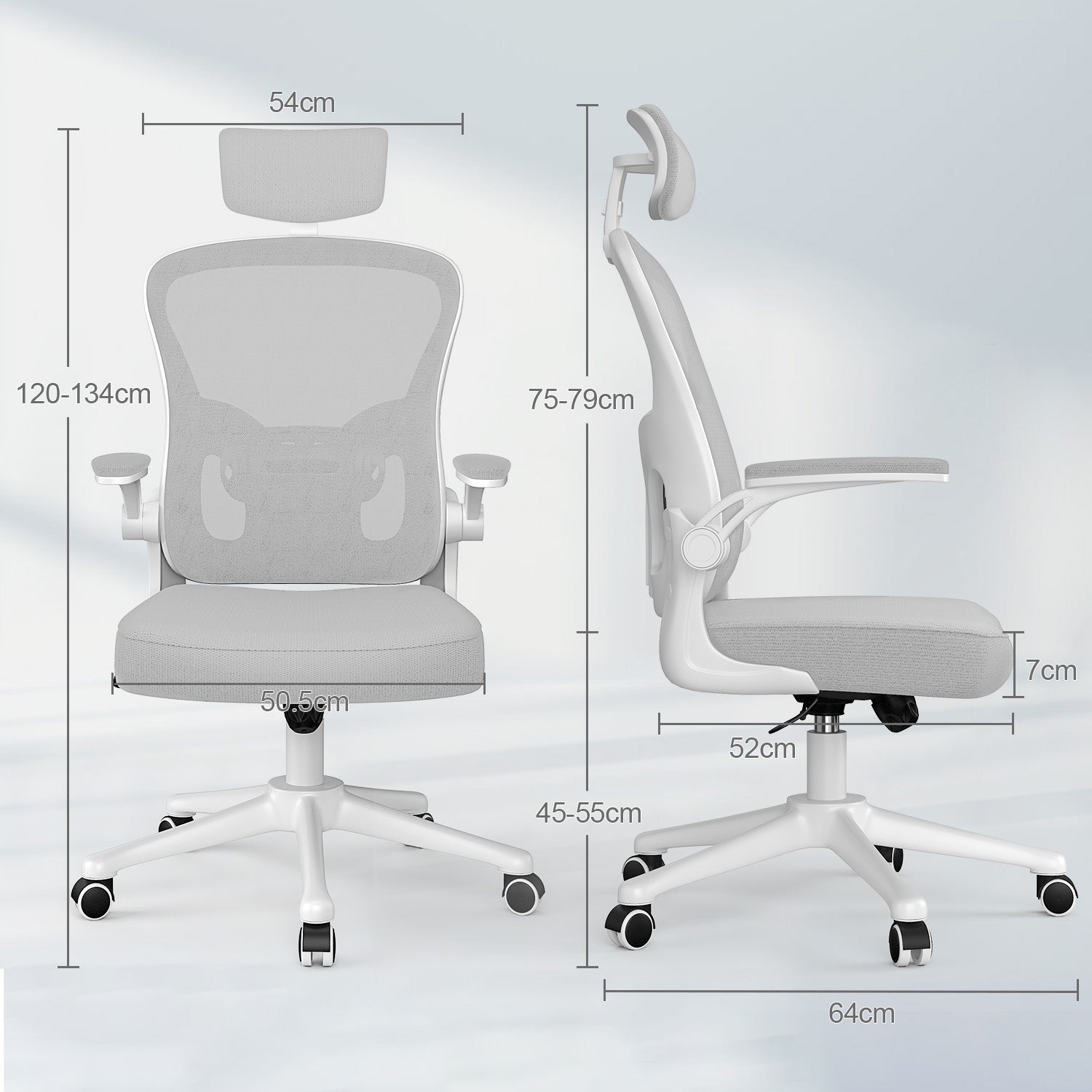 Office Chair Ergonomic Desk Chair, Executive Swivel Computer Chair with Padded Seat Cushion for Home/Office, Max Load 150kg