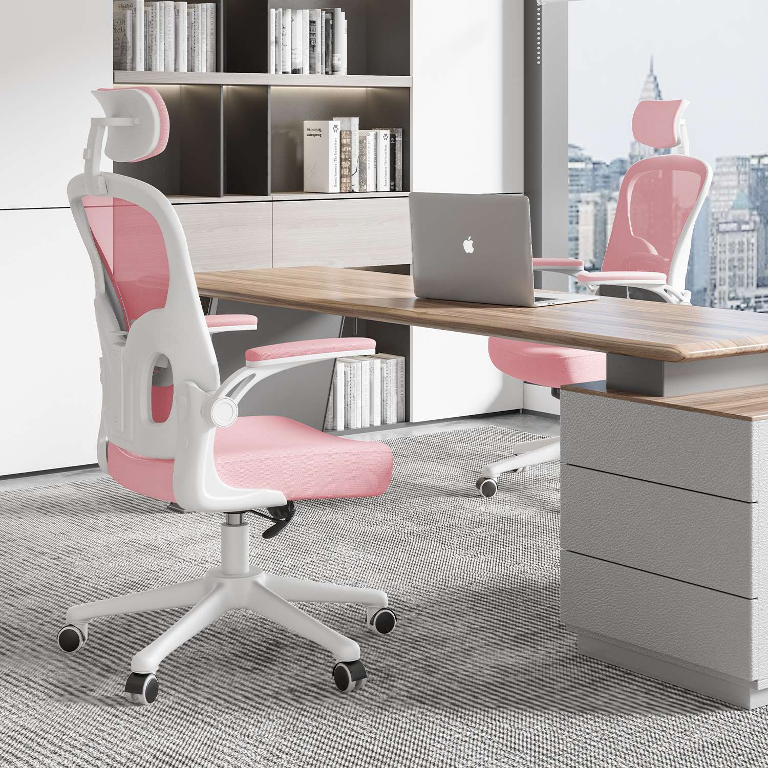 Office Chair Ergonomic Desk Chair, Executive Swivel Computer Chair with Padded Seat Cushion for Home/Office, Max Load 150kg