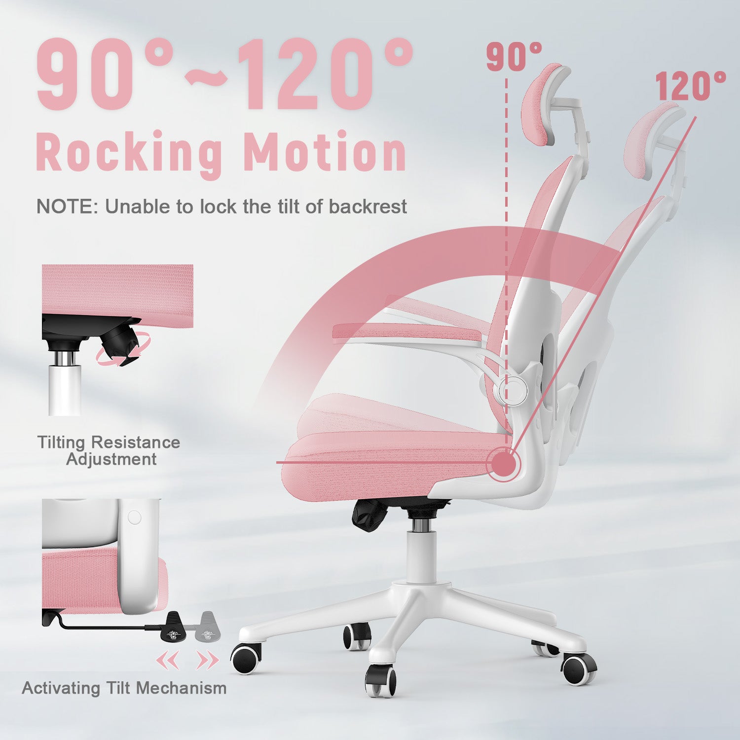 Office Chair Ergonomic Desk Chair, Executive Swivel Computer Chair with Padded Seat Cushion for Home/Office, Max Load 150kg