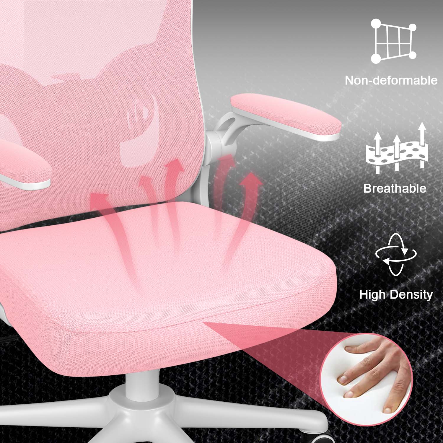 Office Chair Ergonomic Desk Chair, Executive Swivel Computer Chair with Padded Seat Cushion for Home/Office, Max Load 150kg