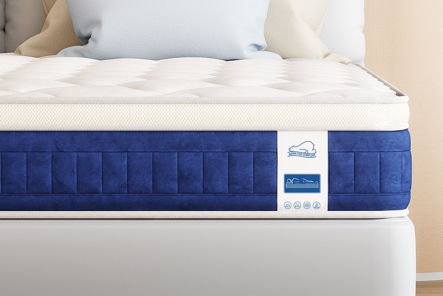 Gel Memory Foam Mattress 25CM Pocket Sprung Hybrid Mattress with Breathable Soft Fabric, Medium Firm