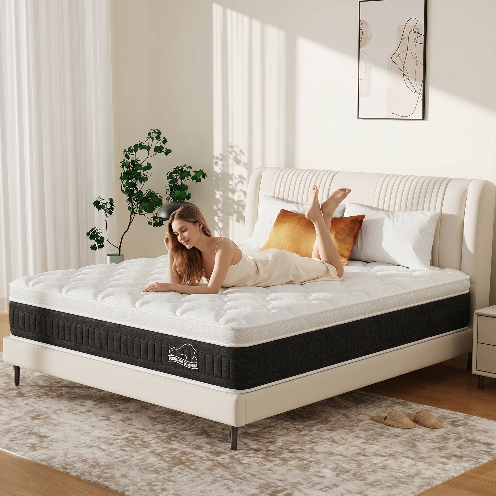 Pocket Spring Mattress with Memory Foam 25CM Hybrid Mattresses Medium Firm Edge Support