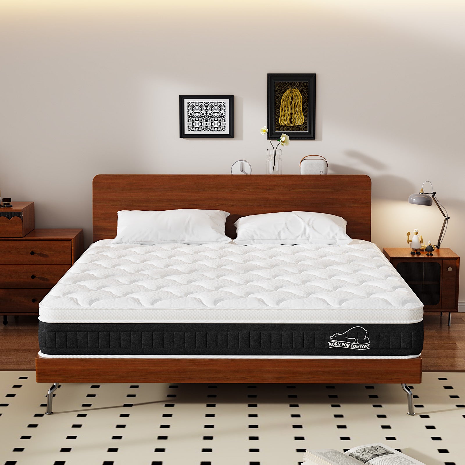 Pocket Spring Mattress with Memory Foam 25CM Hybrid Mattresses Medium Firm Edge Support
