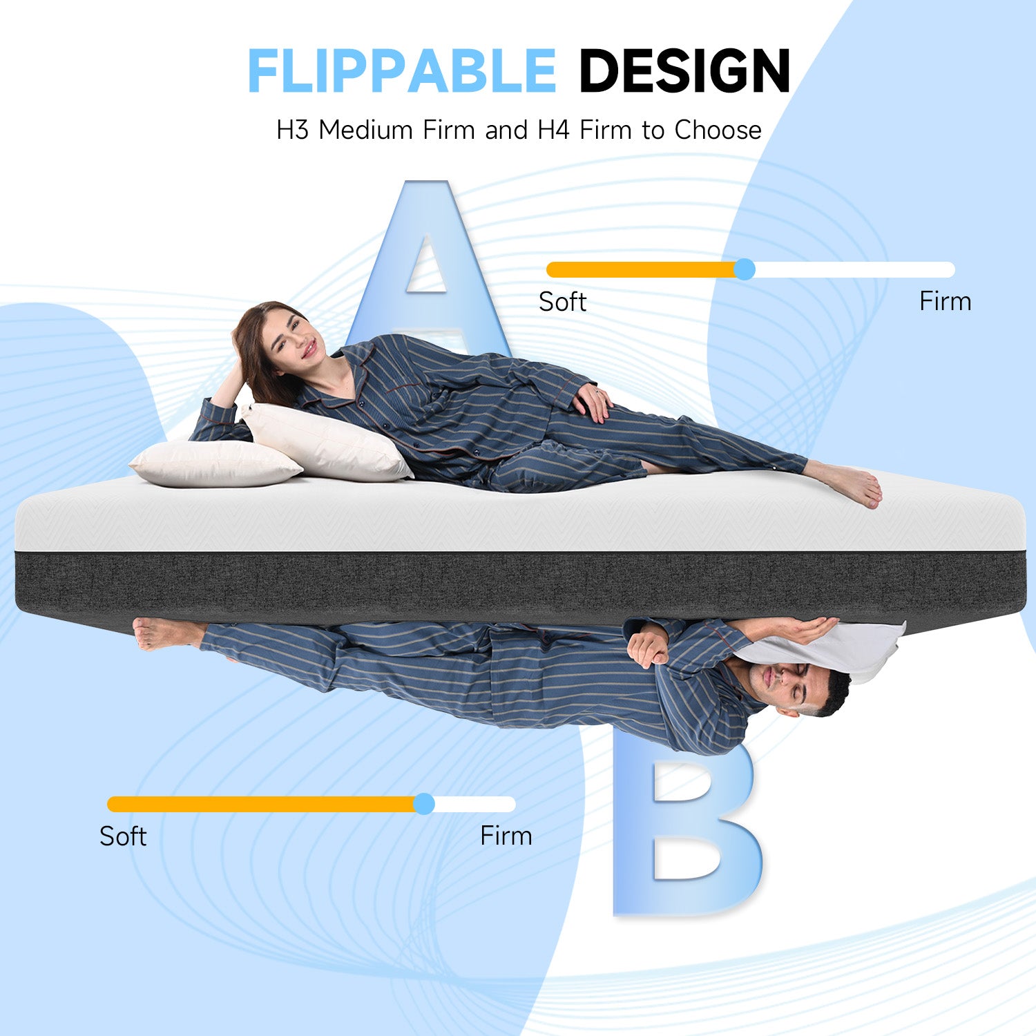 Memory Foam Mattress, Soft Fabric, Skin-friendly Mattress, Breathable Cover, 2 Layer for More Supportive