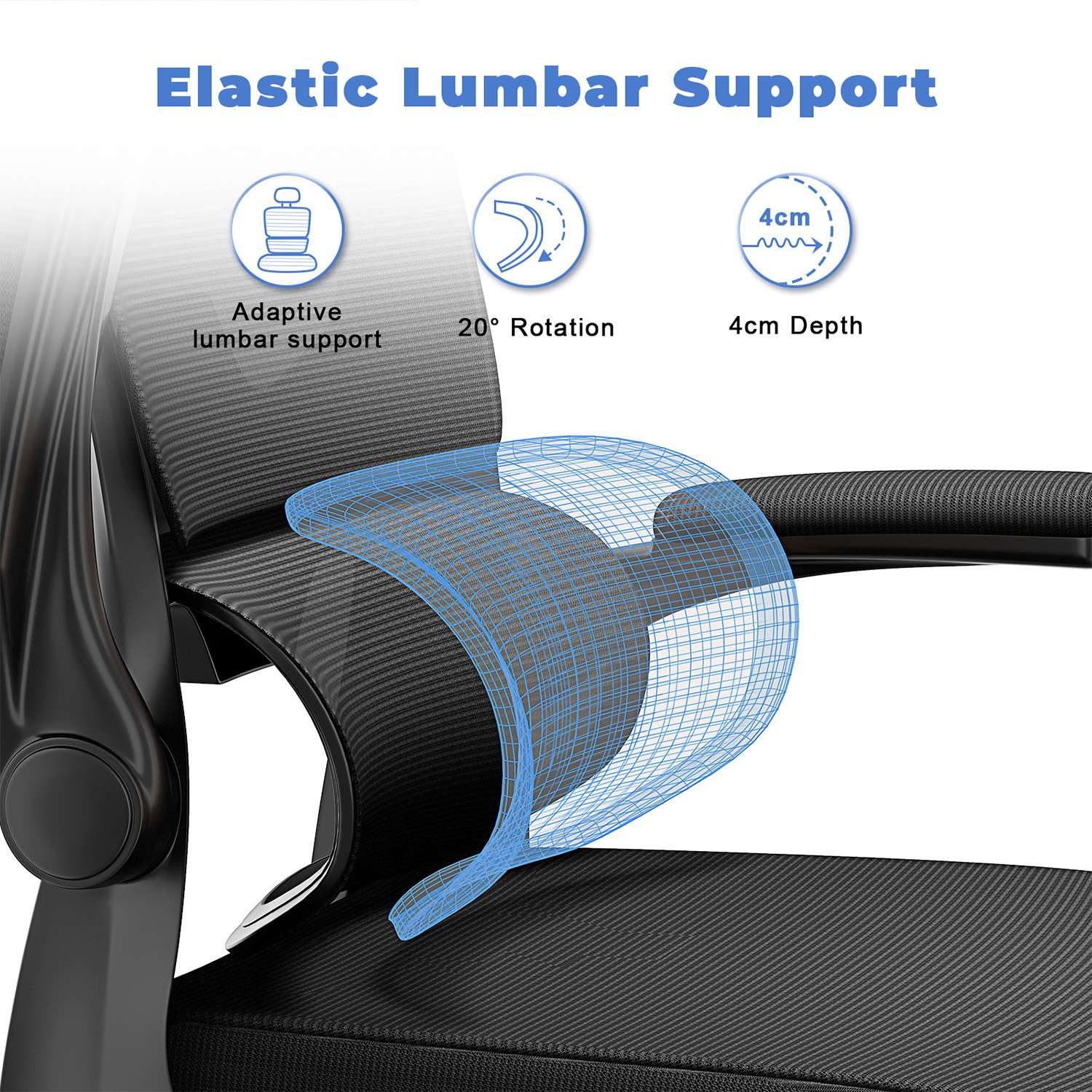 Office Chair Ergonomic Desk Chair, Executive Swivel Computer Chair with Padded Seat Cushion for Home/Office, Max Load 150kg