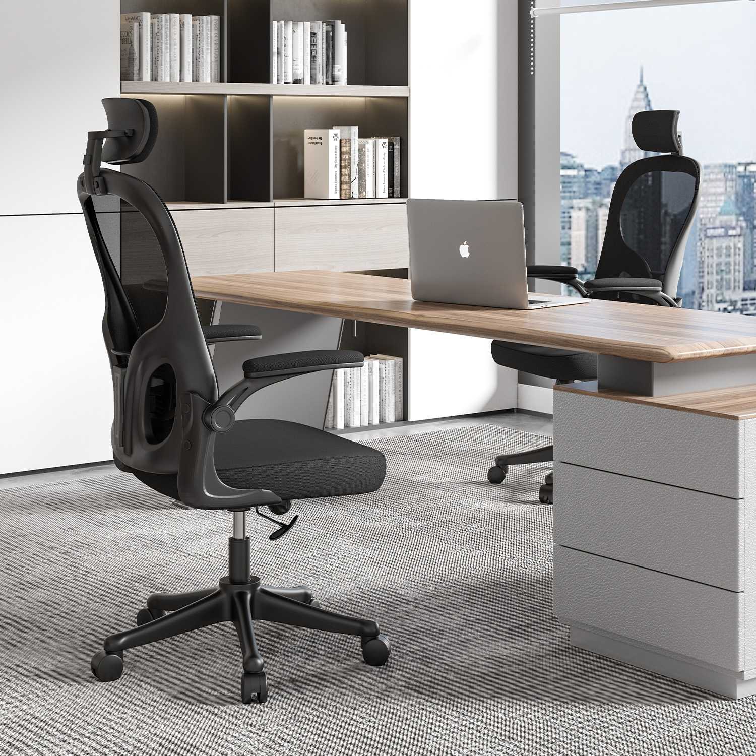 Office Chair Ergonomic Desk Chair, Executive Swivel Computer Chair with Padded Seat Cushion for Home/Office, Max Load 150kg