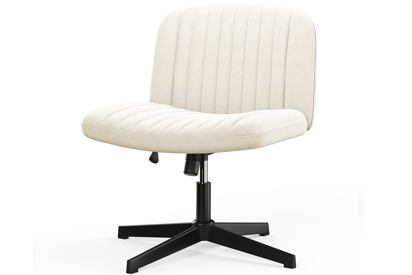 Ergonomic Cross Legged Office Chair Armless Wide Desk Chair with Mid Back Support for Home Office Bedroom